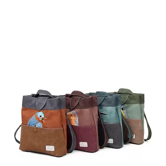 Hi-Di-Hi Song Song Blue Hand/ Shoulderbag/ Backpack Cognac/ Dark Grey