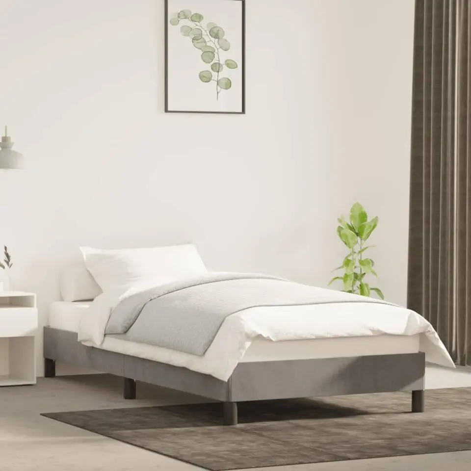 vidaXL - Bed frame zonder matras - Lichtgrijs - Fluweel - 80x200 cm