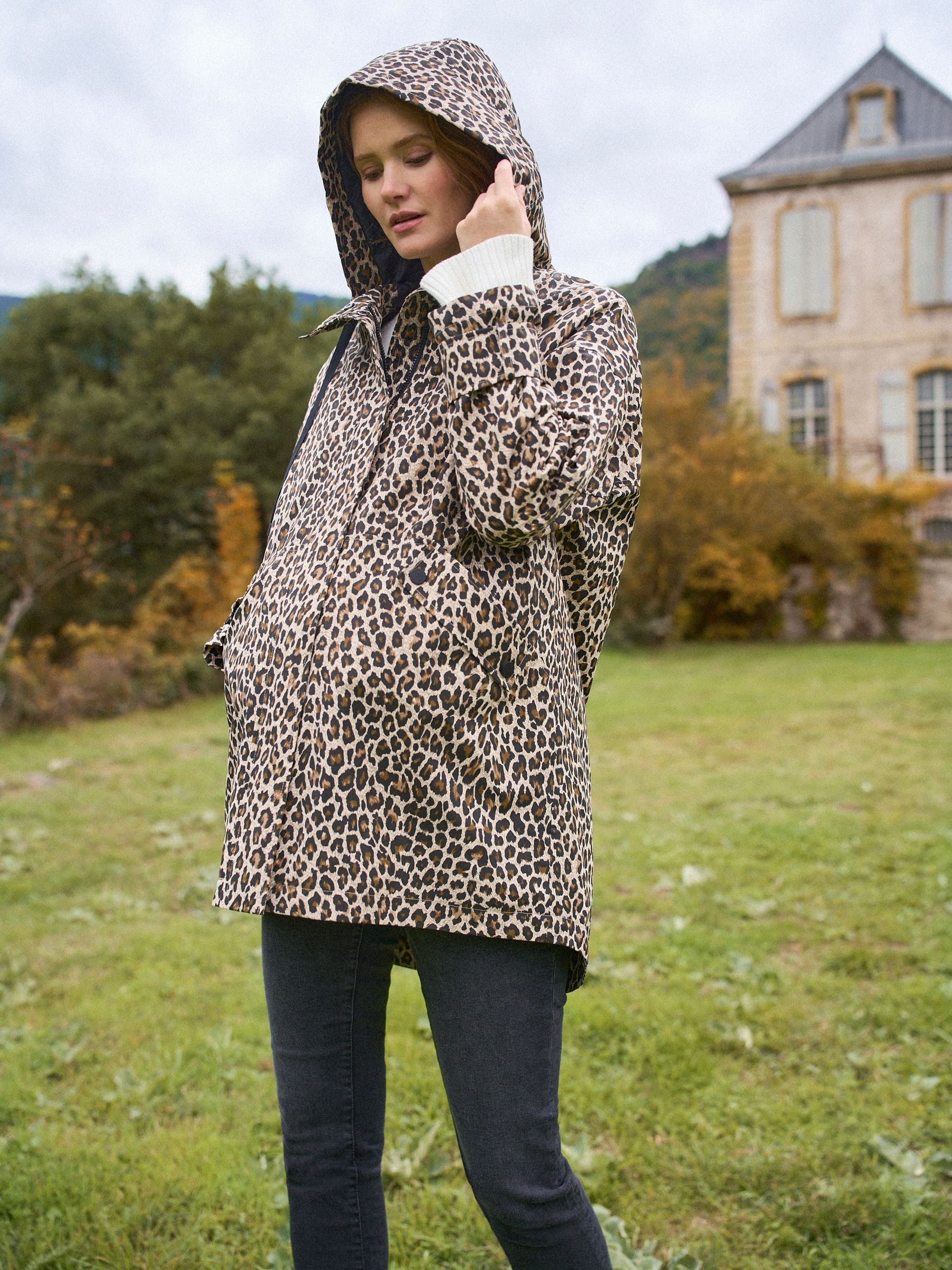 Luipaardprint - Seraphine 3-In-1 Maternity & Babywearing Raincoat