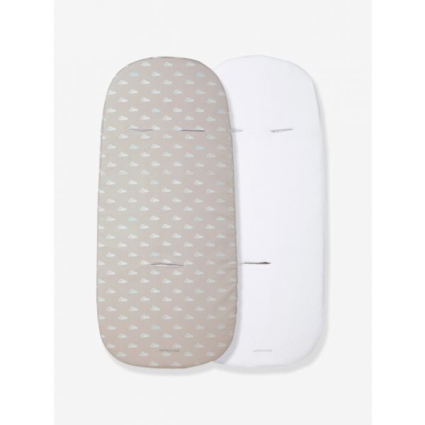 Vertbaudet Pack 2 Capas de Proteção Universais para Alcofa Cinza/Nuvens - 7032100256426