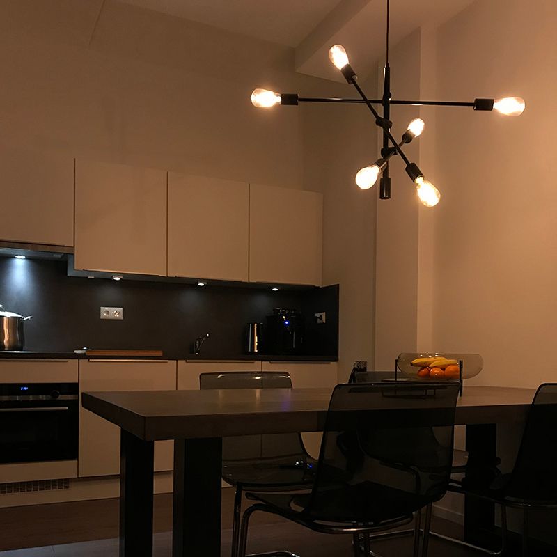 Industriële hanglamp zwart 6-lichts - Sydney