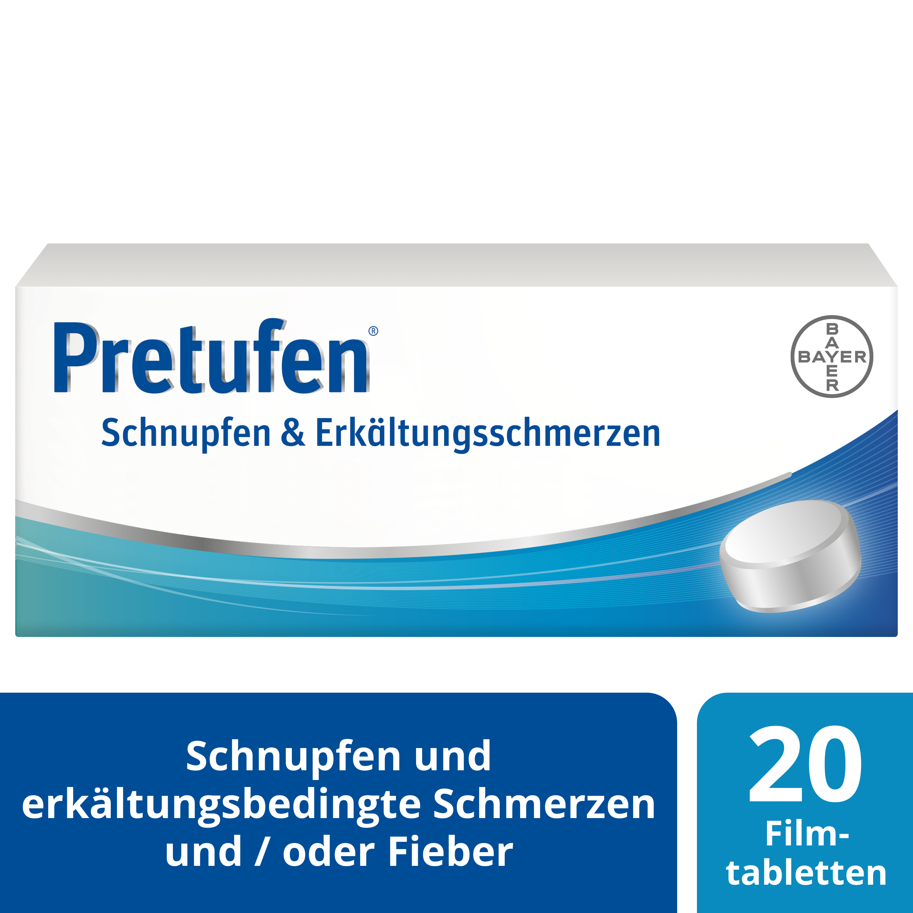 PRETUFEN Schnupfen & Erkältungsschmerzen<br>20 Stück, Blister, Filmtablette