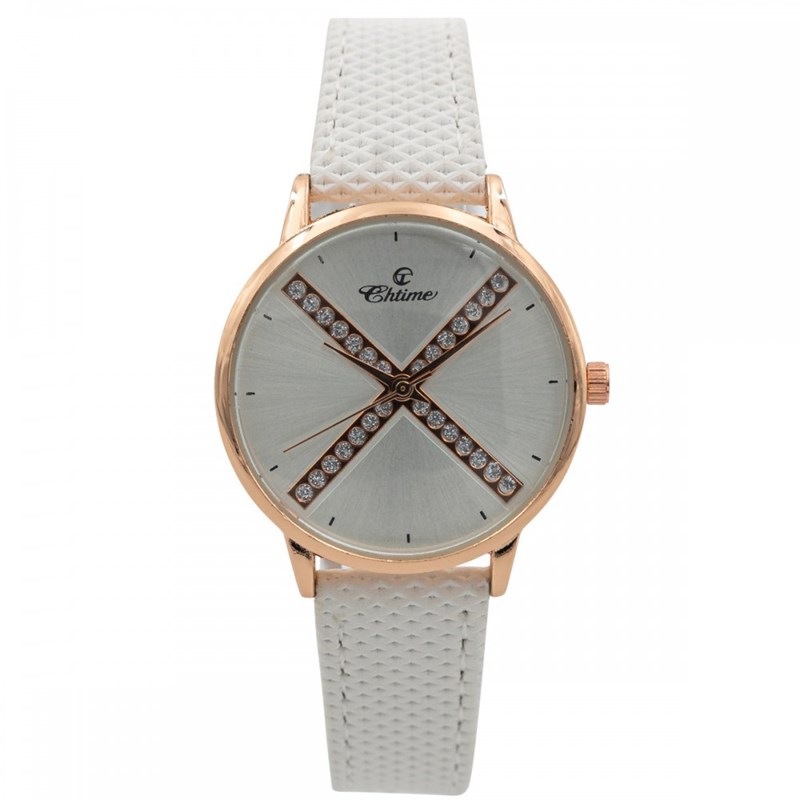 Montre Femme CHTIME bracelet Cuir Blanc
