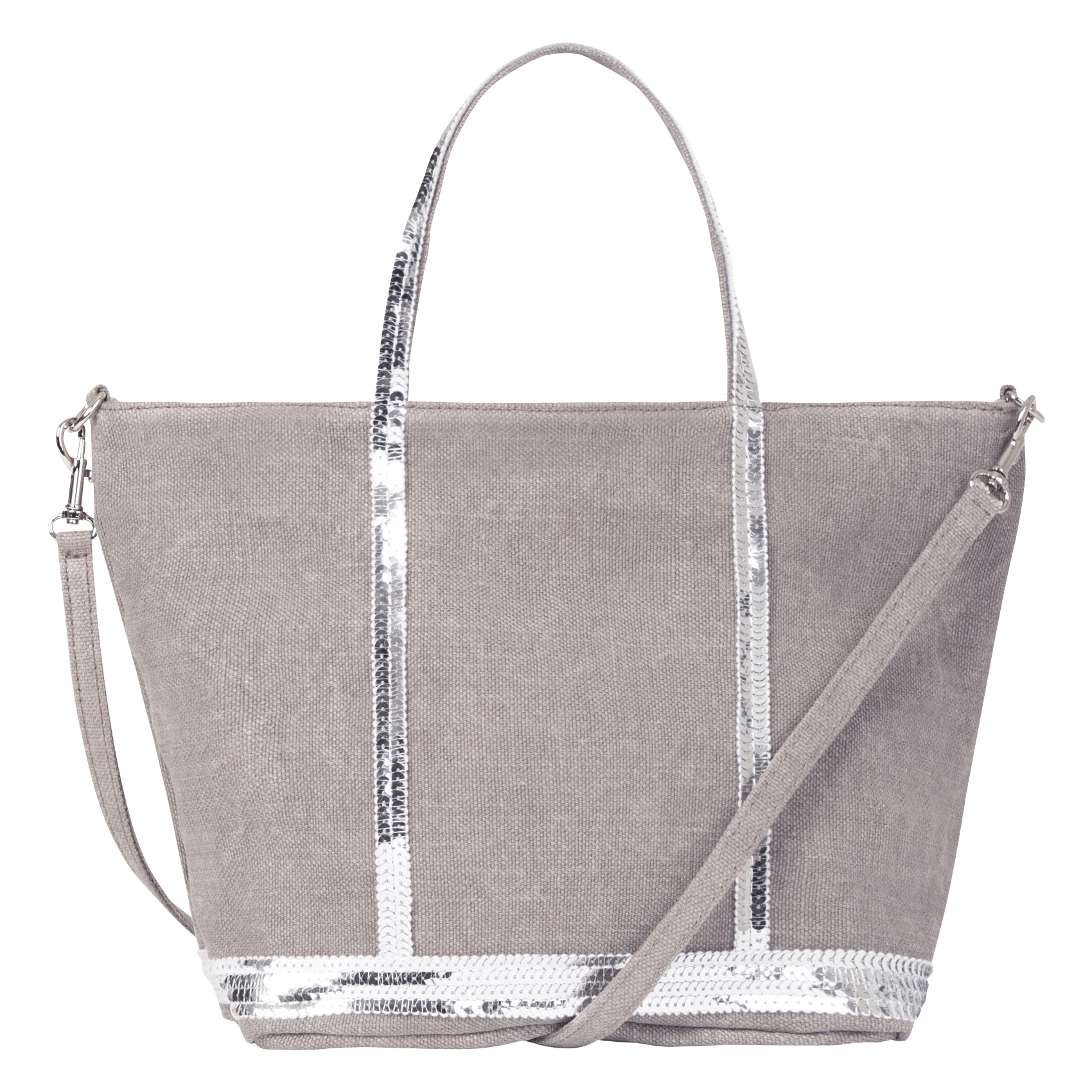Sac cabas S à sequins en lin| Beige