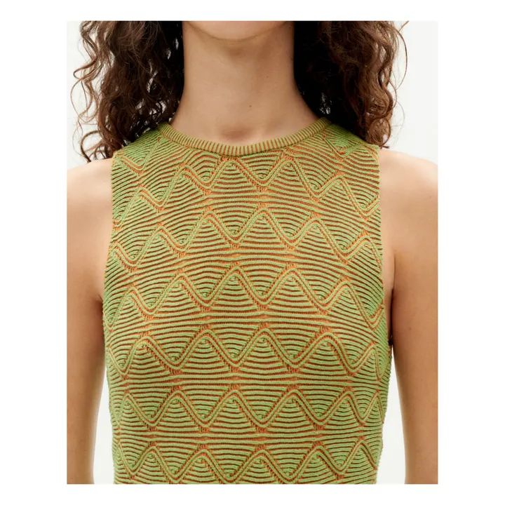 Thinking Mu Robe Maille Pippi Coton Bio | Vert