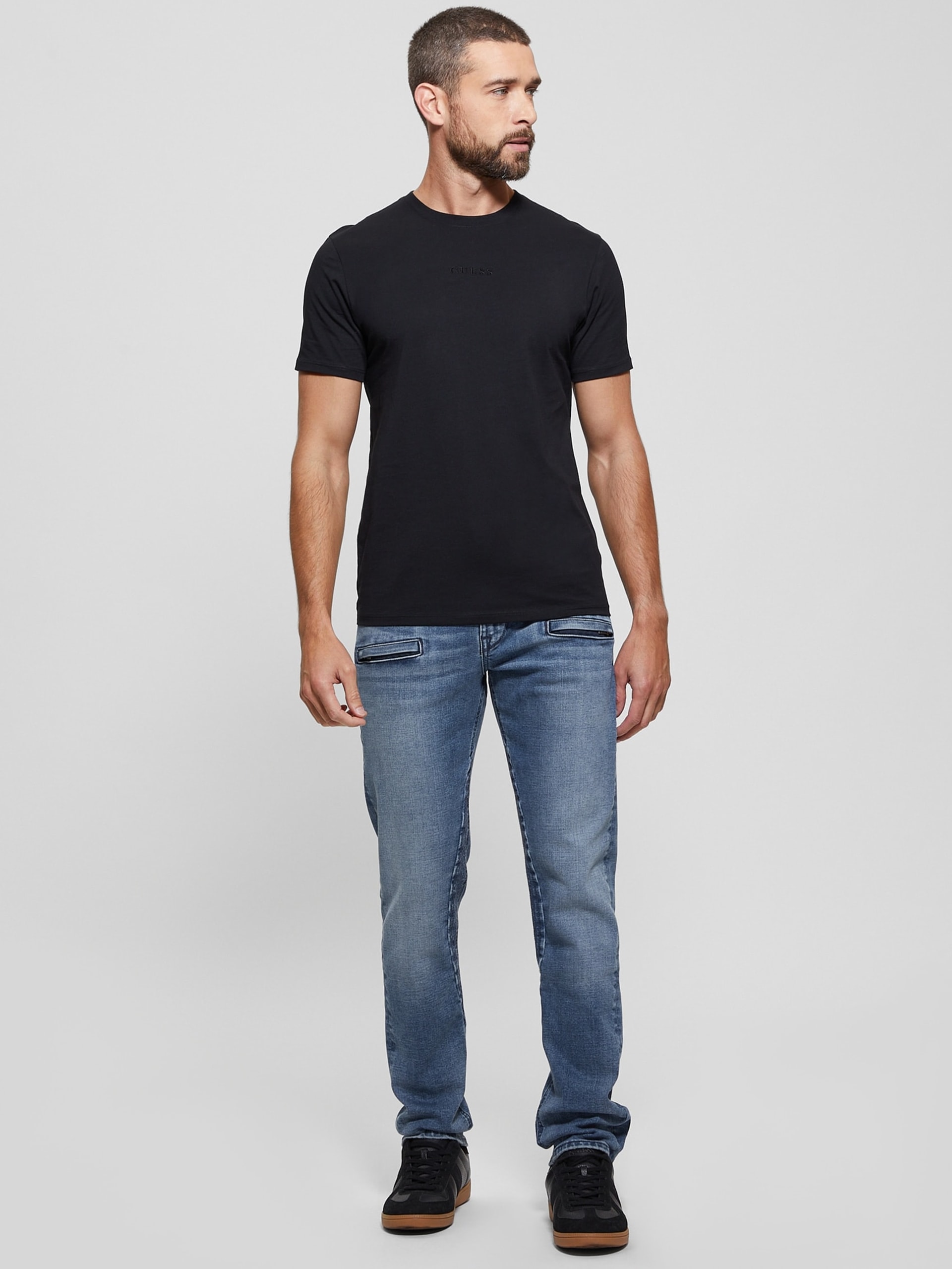 Calça jeans Eco Finnley com zíper e corte afunilado