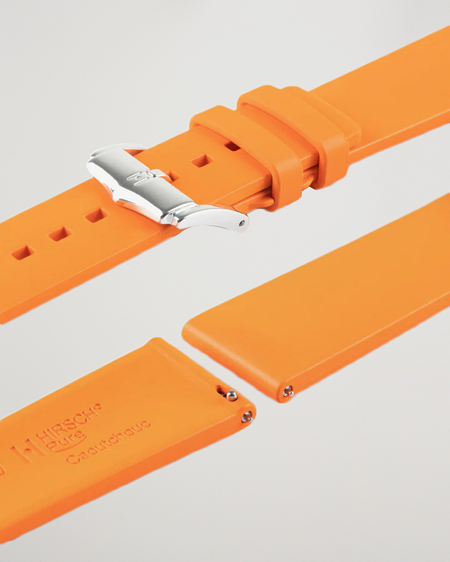 HIRSCH Pure Natural Rubber Watch Strap Orange