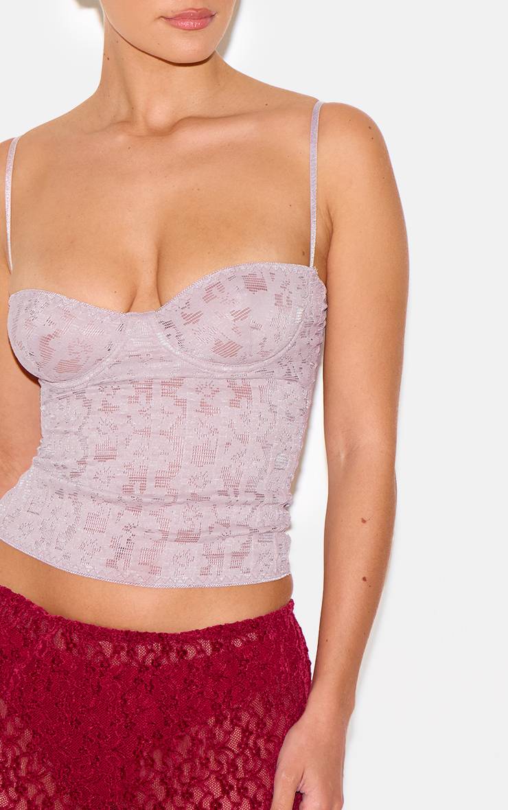 Light Mocha Corset Long À Bretelles Spaghetti En Dentelle