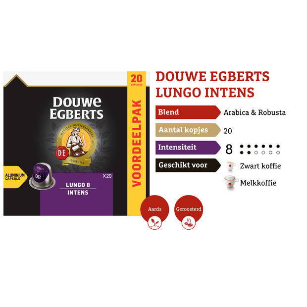 Douwe Egberts Lungo Intens koffiecups voordeelpak 20 stuks
