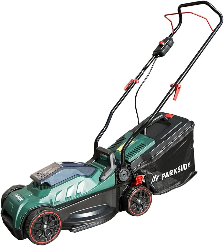 HEADNMORE® Bundle - Parkside® 20V Akku Rasenmäher PRMA 20-Li C3 (inkl. 4Ah Akku) + Zollstock und Schlüsselanhänger