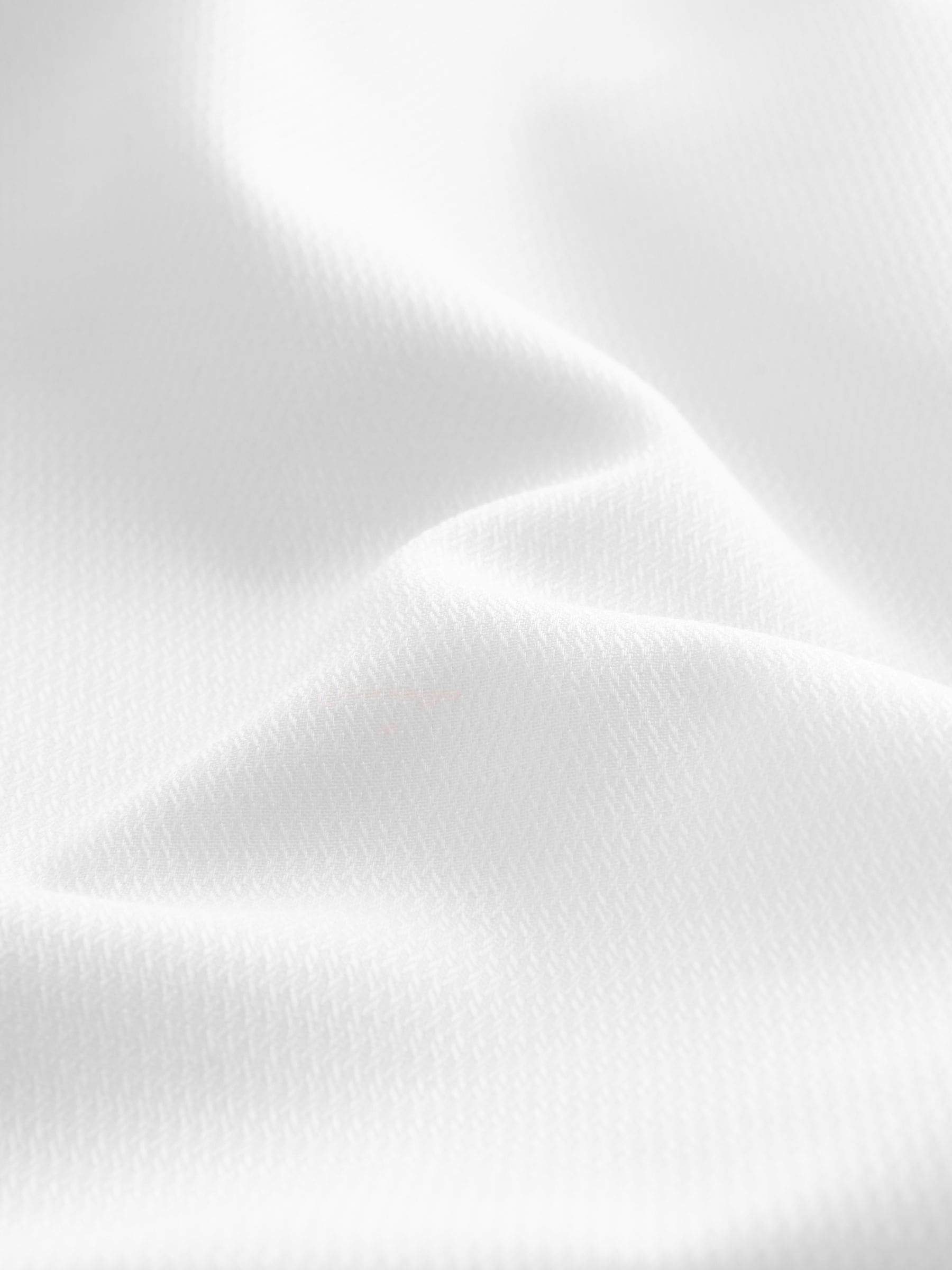 Witte structuur/zwarte vlinderdas - Slim Fit - Set van overhemd met enkele manchet en een vlinderstrik