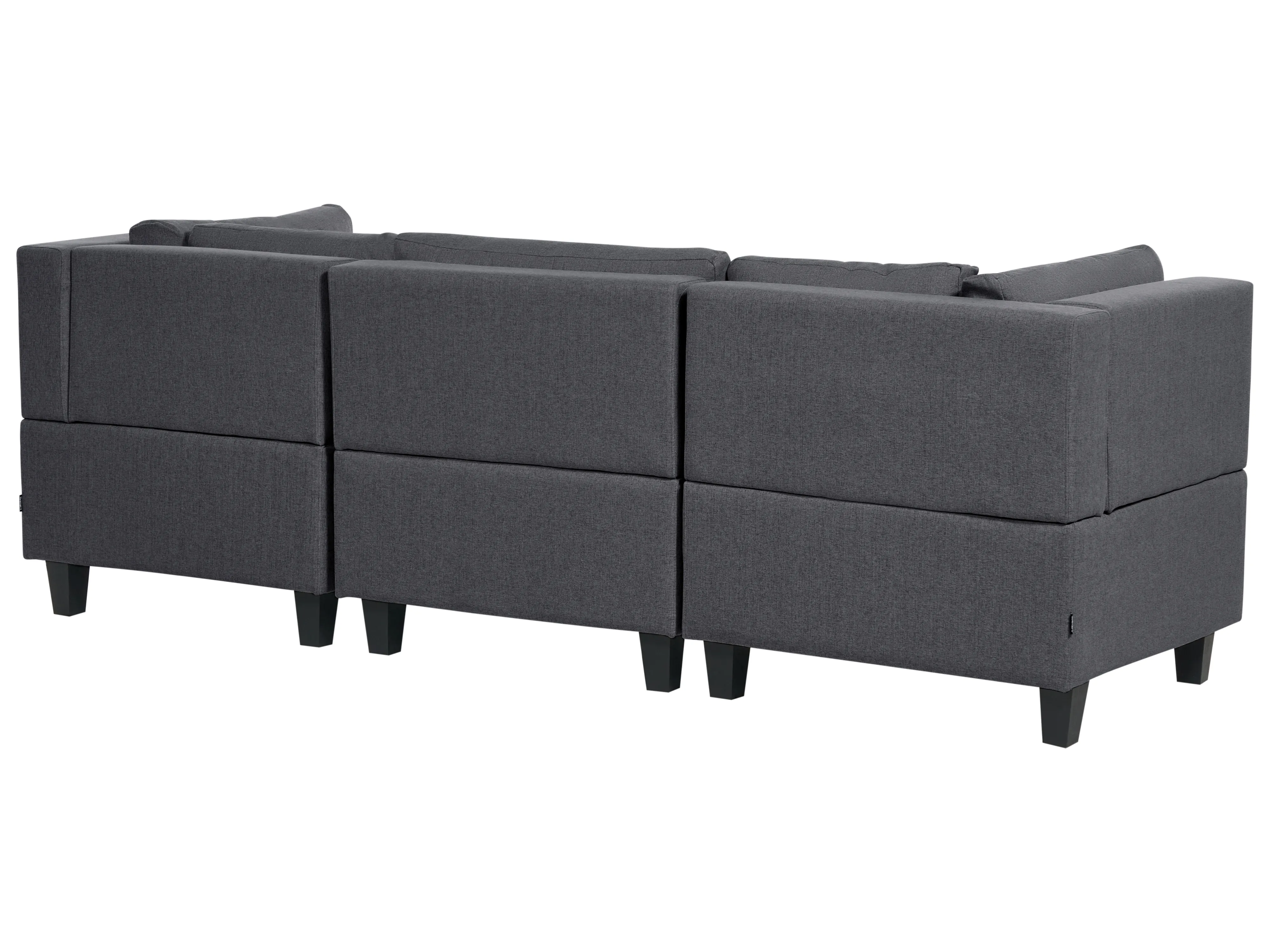 Modulaire bank 3-zits UNSTAD Stof Donkergrijs met ottomaan