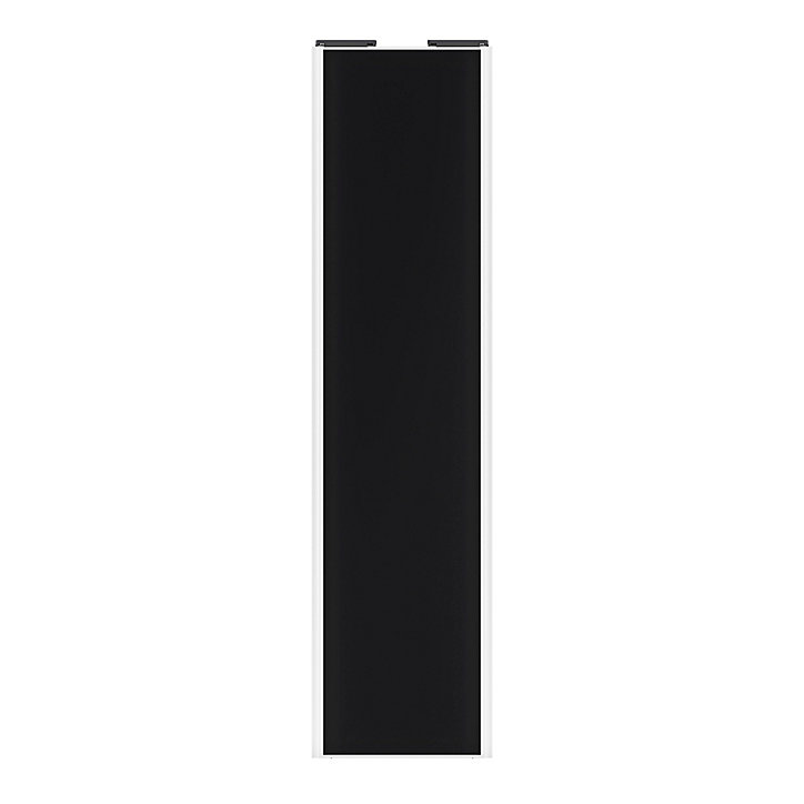 Porte de placard coulissante noir mat profil blanc GoodHome Arius H. 248,5 x L. 62.2 cm + amortisseurs
