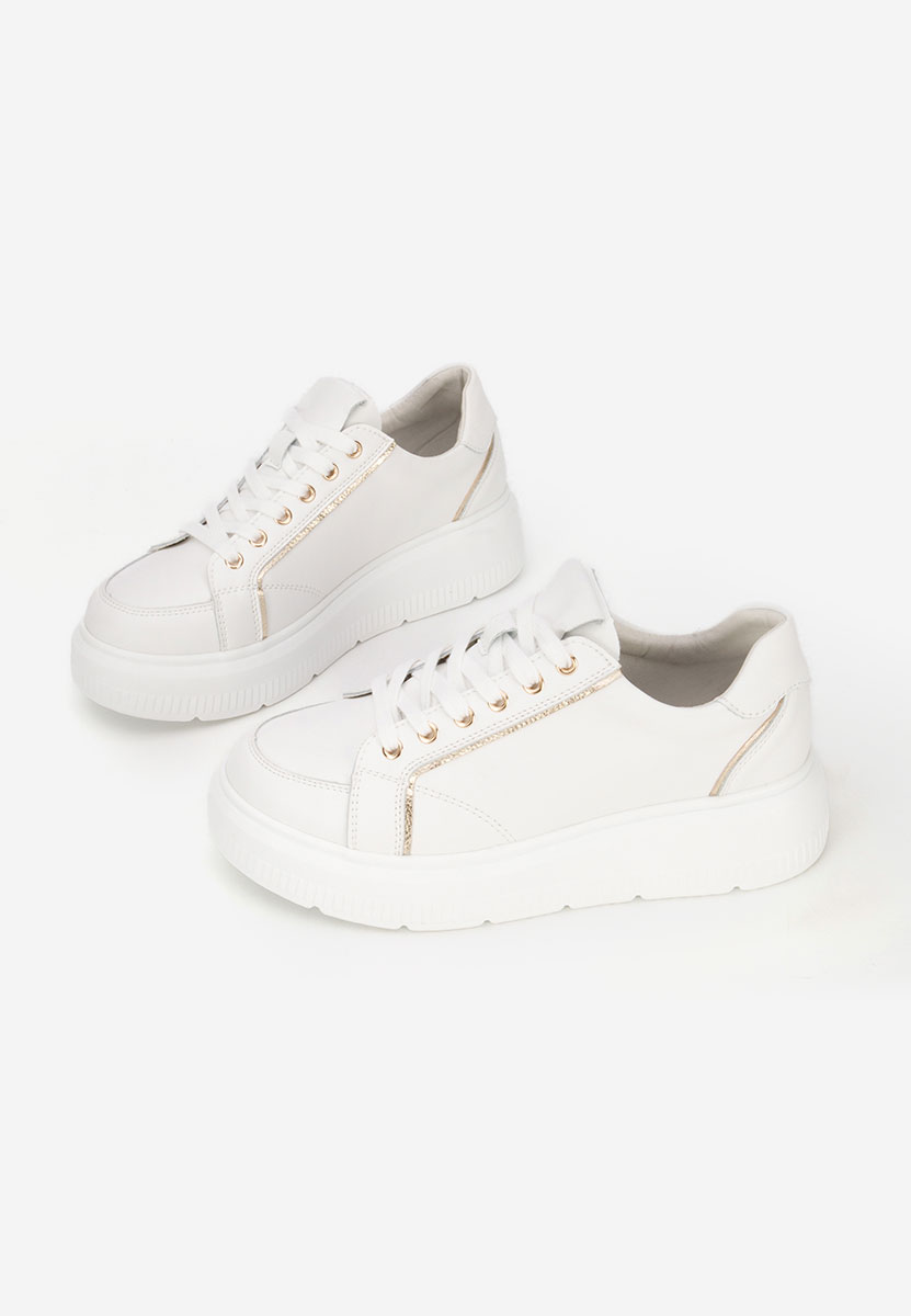 Baskets pour femme en cuir blancs Jolena