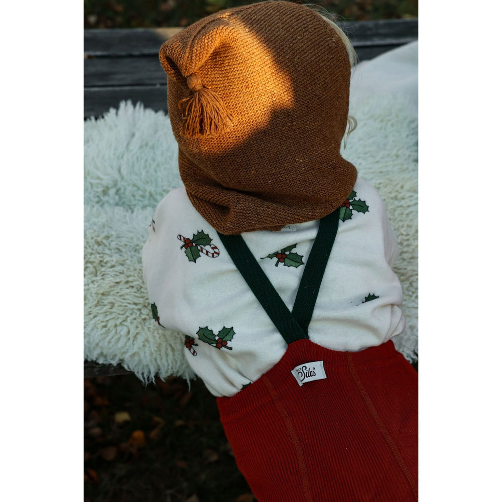 Køb Silly Silas Maple Leaf With Dark Forest Green Footed Strømpebukser Christmas Edition