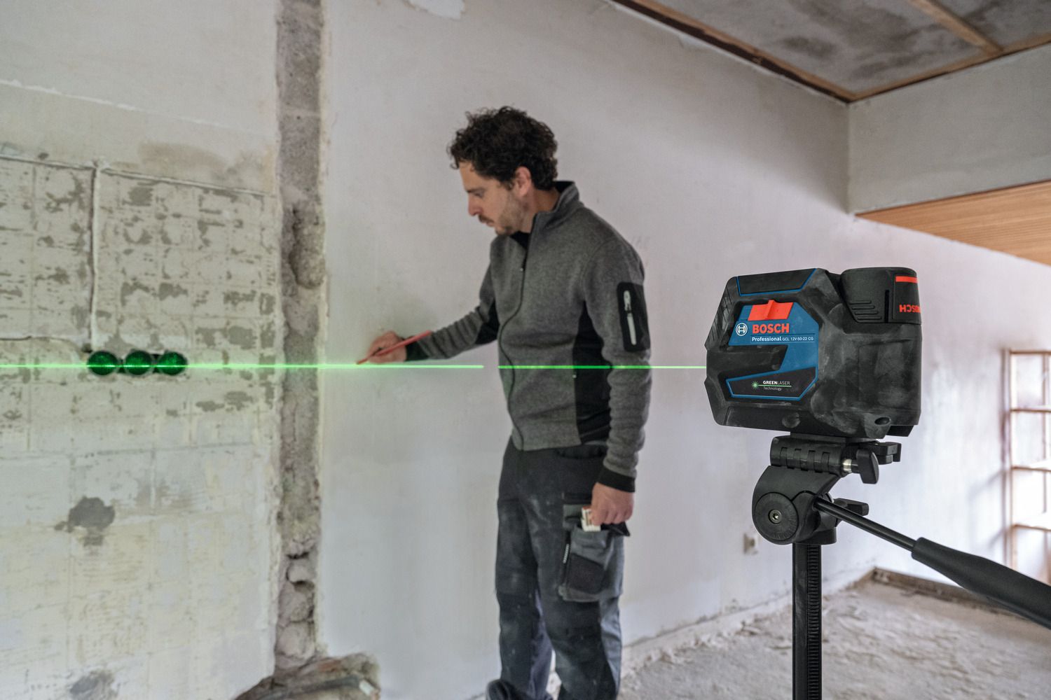 Bosch Professional GCL 12V-50-22 CG Punt- en kruislijnlaser groen 12V 2.0Ah in L-Boxx - 0601066S02
