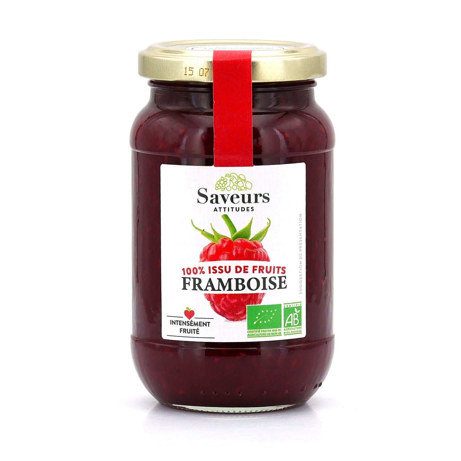 Confiture de framboise bio sans sucre ajouté