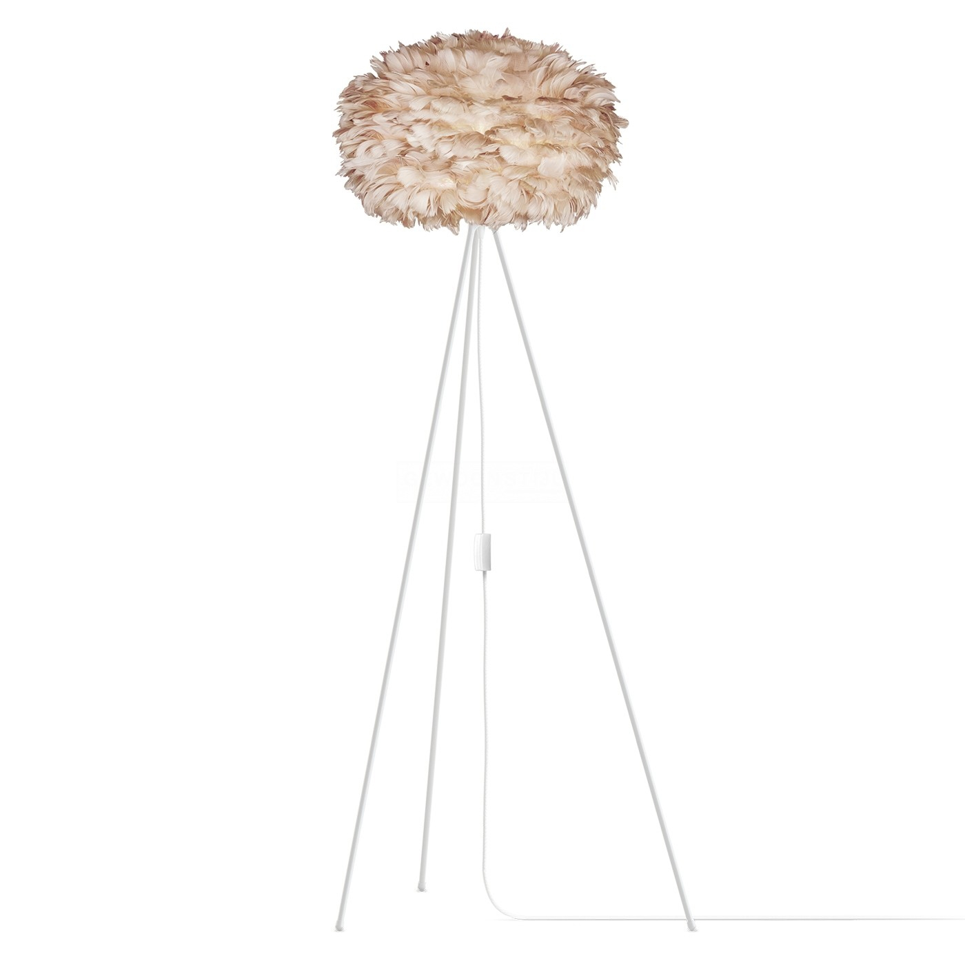 Vloerlamp EOS Medium Ø45cm Tripod wit Lichtbruin
