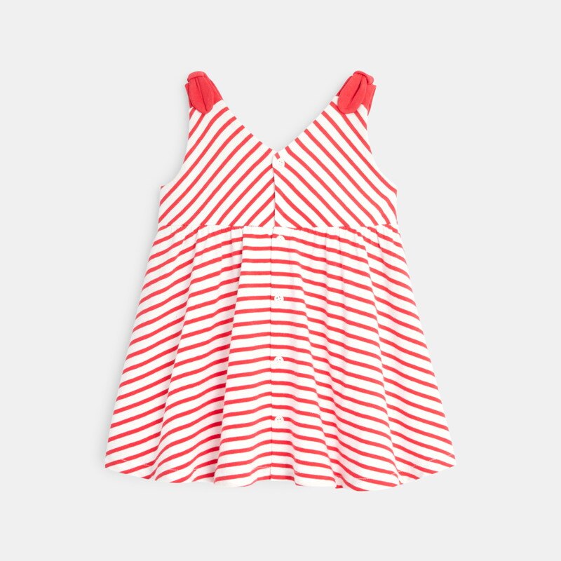 Robe maille rayée rose bébé fille Rose