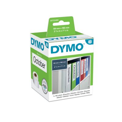 Dymo LabelWriter LAF Labels Large - Ruban d'étiquettes auto-adhésives - 1 rouleau de 110 étiquettes (59 x 190 mm) - fond blanc écriture noire