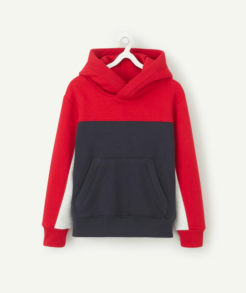 SWEAT À CAPUCHE GARÇON EN FIBRES RECYCLÉES COLORBLOCK