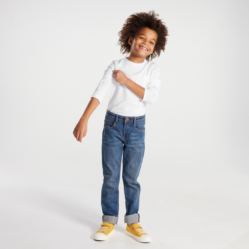 T-shirt uni en coton blanc garçon