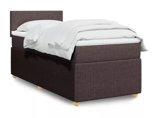 Sommier à lattes de lit avec matelas Marron foncé 90x190 cm