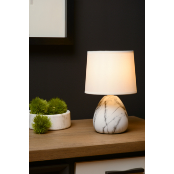 Lucide MARMO tafellamp Ø 16 cm Wit