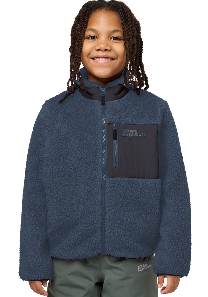 Jack Wolfskin Fleecejacke »ICE CURL JACKET K« Wärmend, winddicht, Übergangsjacke für Kinder