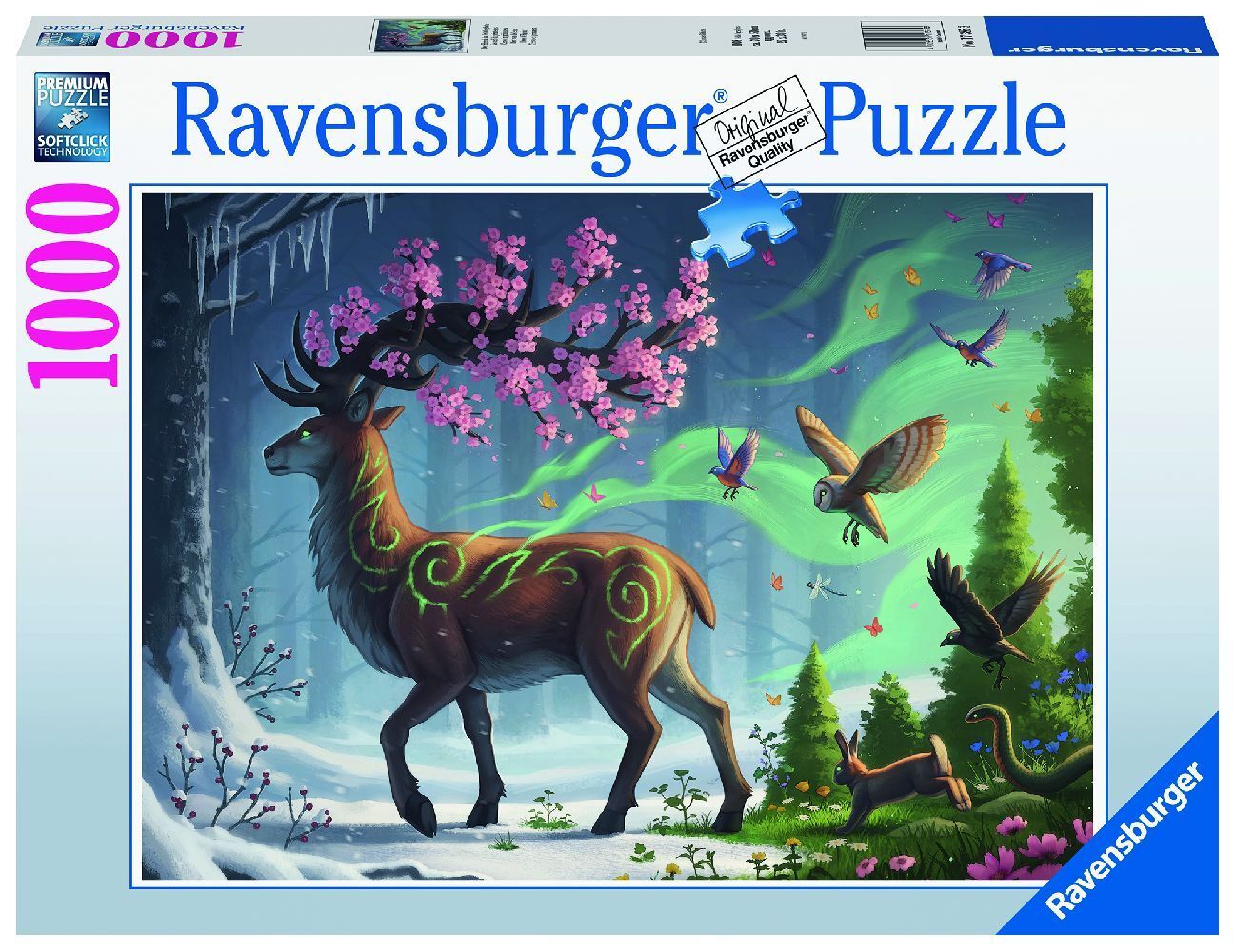 Ravensburger Puzzle 17385 Der Hirsch als Frühlingsbote - 1000 Teile Puzzle für Erwachsene und Kinder ab 14 Jahren