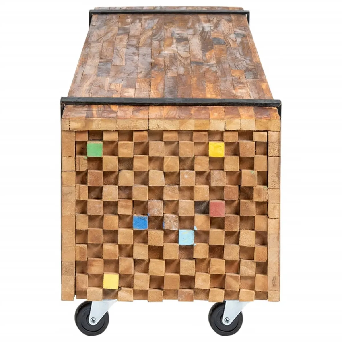 vidaXL Meuble TV - Teck Massif 110x30x32,5 cm