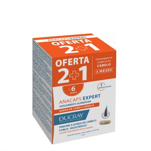 Ducray Anacaps Expert Queda de Cabelo Crónica 60 cápsulas   OFERTA 30 cápsulas