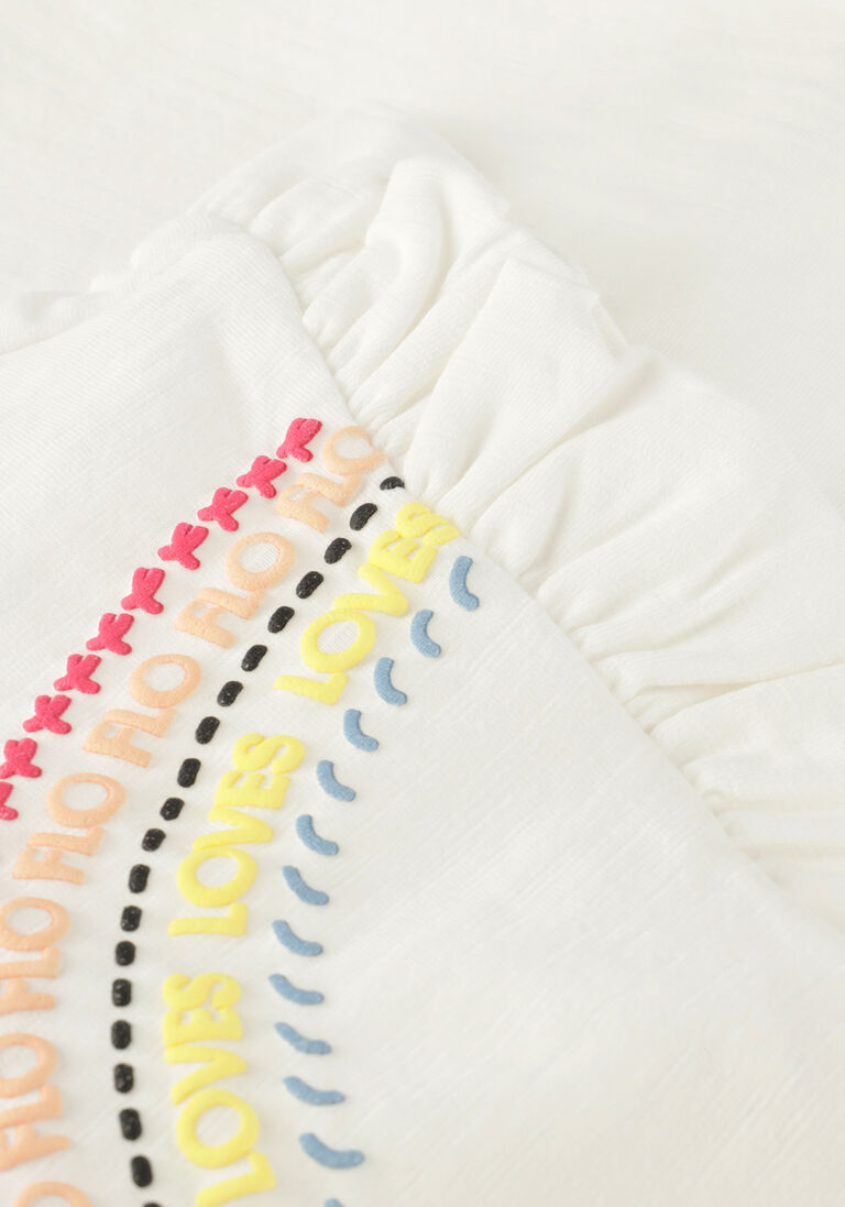 LIKE FLO witte like flo t-shirt knotted tee rainbow