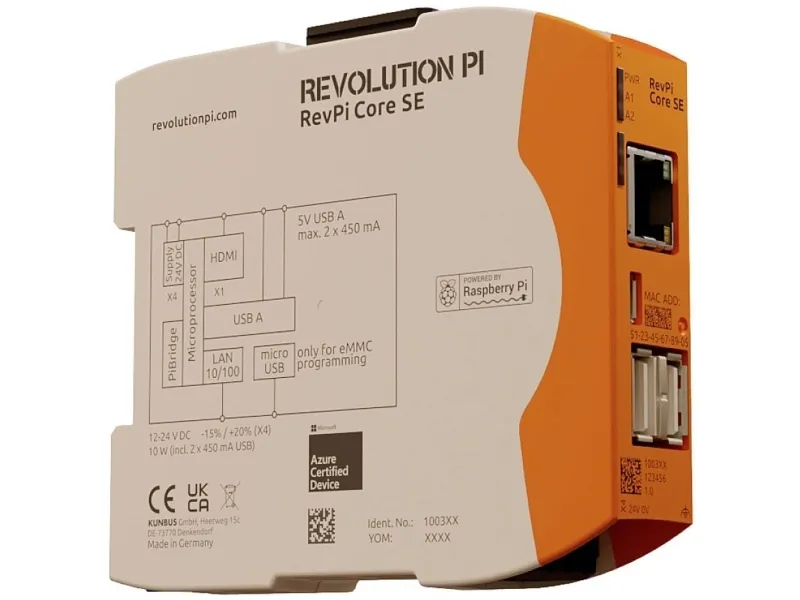 Revolution Pi by Kunbus RevPi Core SE 8 GB PR100365 PLC-styringsmodul 24 V/DC