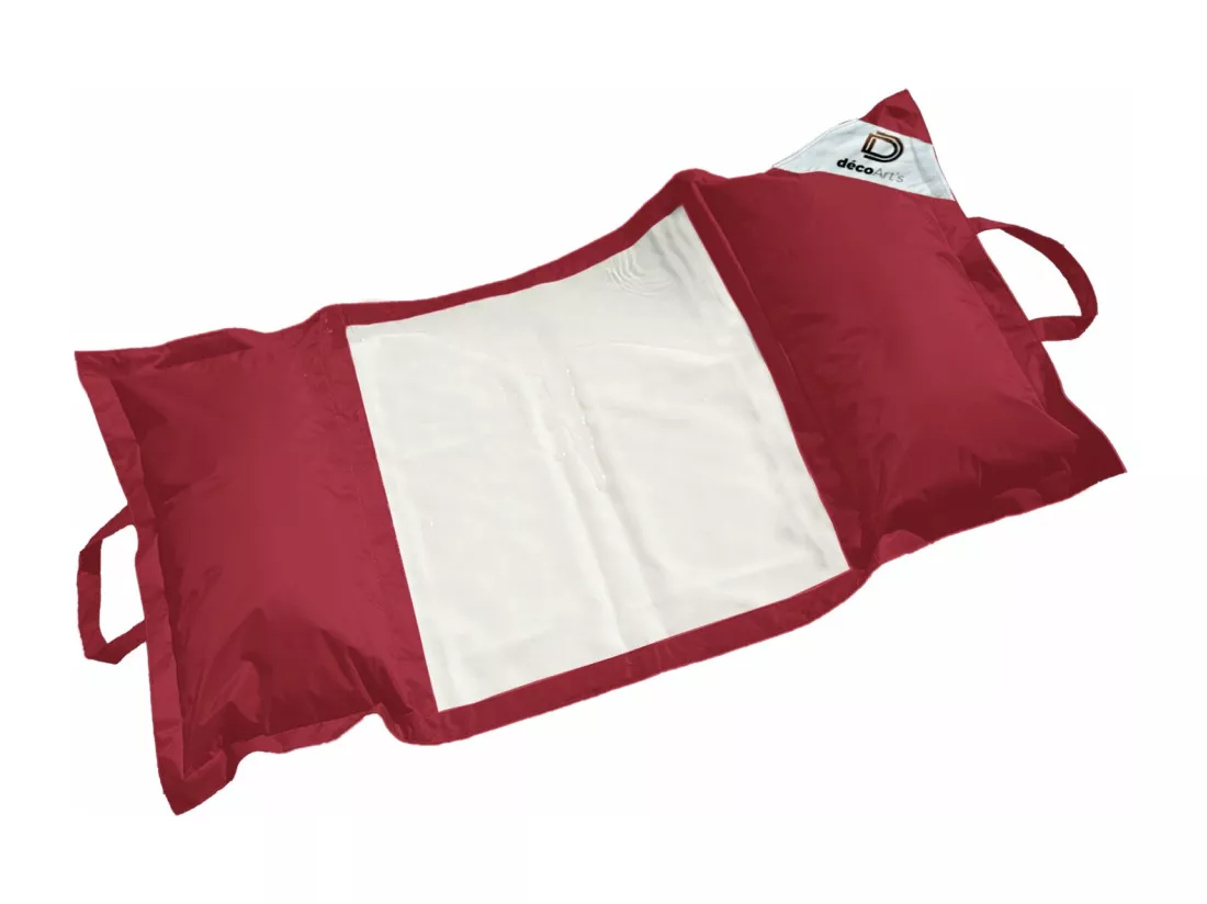 Pouf piscine en Polyester 170x90 cm Rouge piment