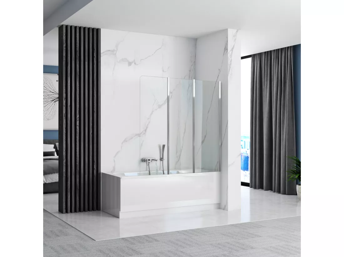 Pare-Baignoire Rea Agat 120 Chrome