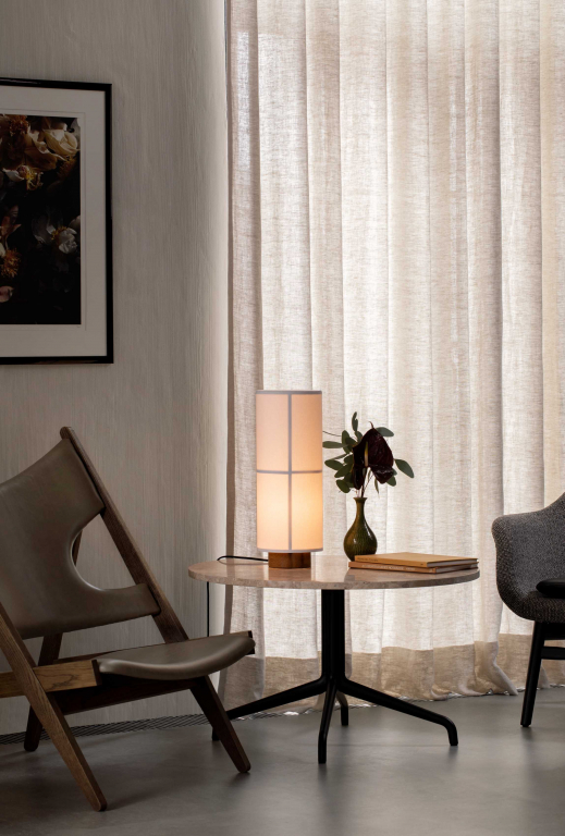 Audo Copenhagen Harbour Column salontafel Ø80 wit Estremoz marmer