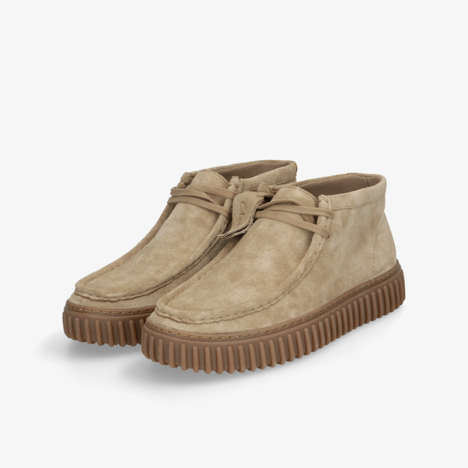 Clarks Torhill Hi Dark Sand Suede Herren Halbschuhe beige