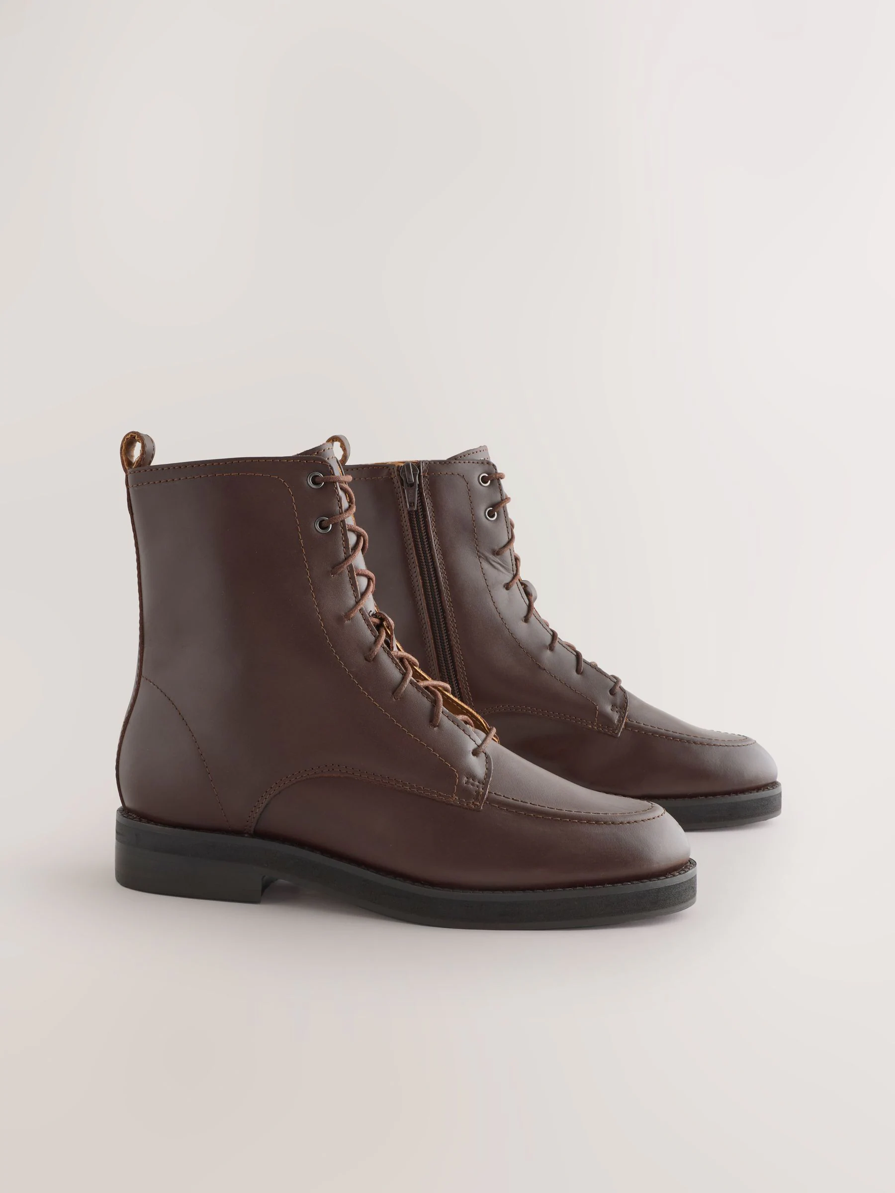 Bordeauxrood leer - Forever Comfort® - Enkellaarzen met vetersluiting