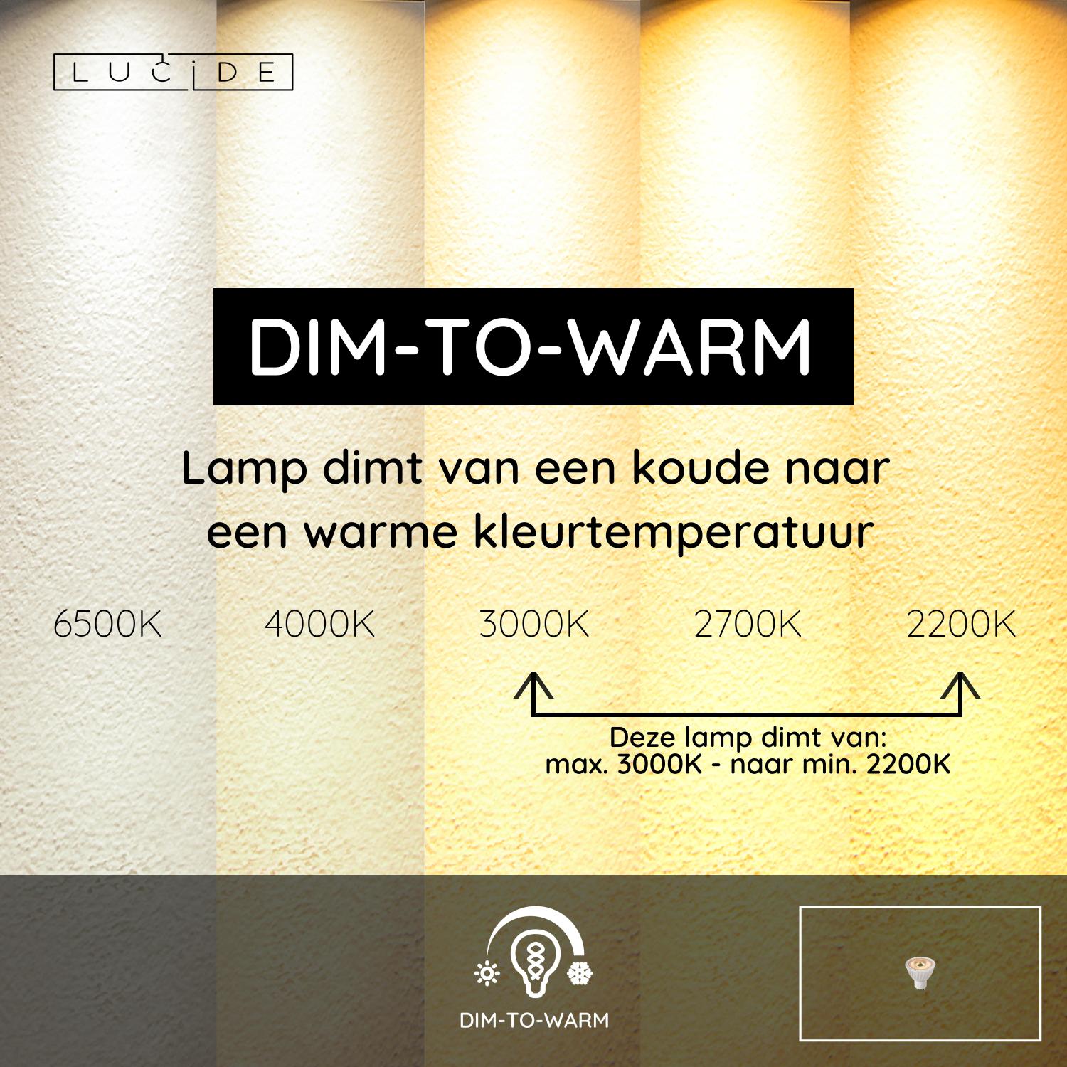 MR16 LED lichtbron GU10 5W dim to warm wit