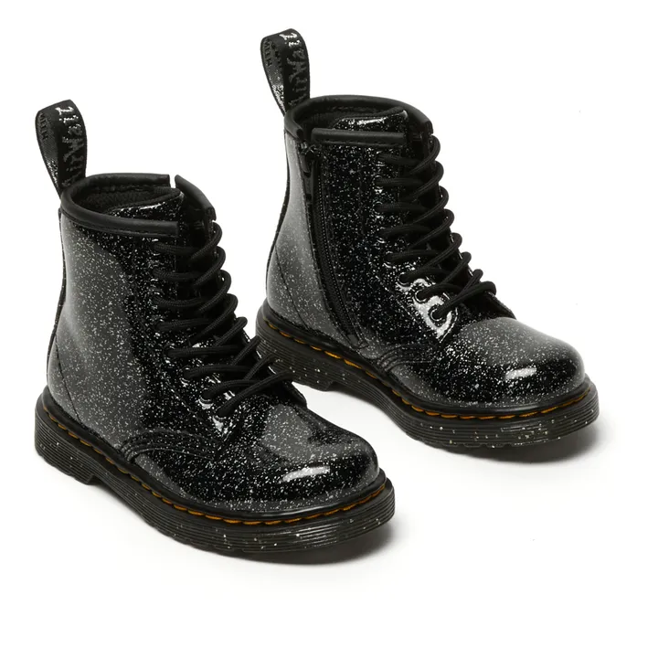 Dr Martens Boots Lacets 1460 Cuir Verni Pailleté | Noir