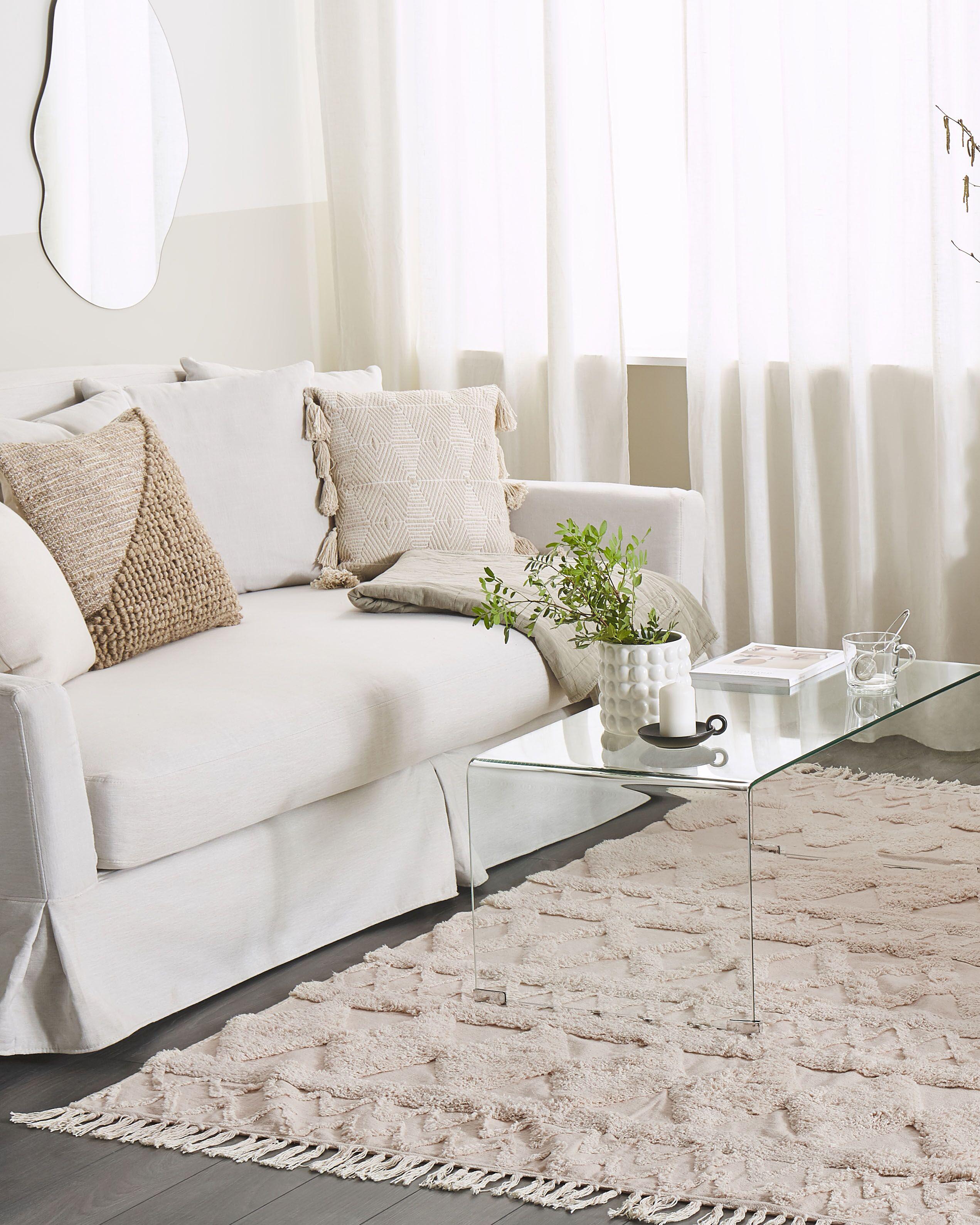 Vloerkleed DIDIM Beige 160 x 230 cm Katoen
