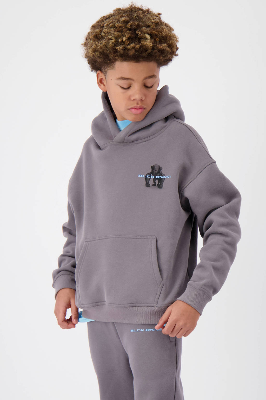 BLACK BANANAS hoodie JR. 3D CONVOY met backprint donkergrijs