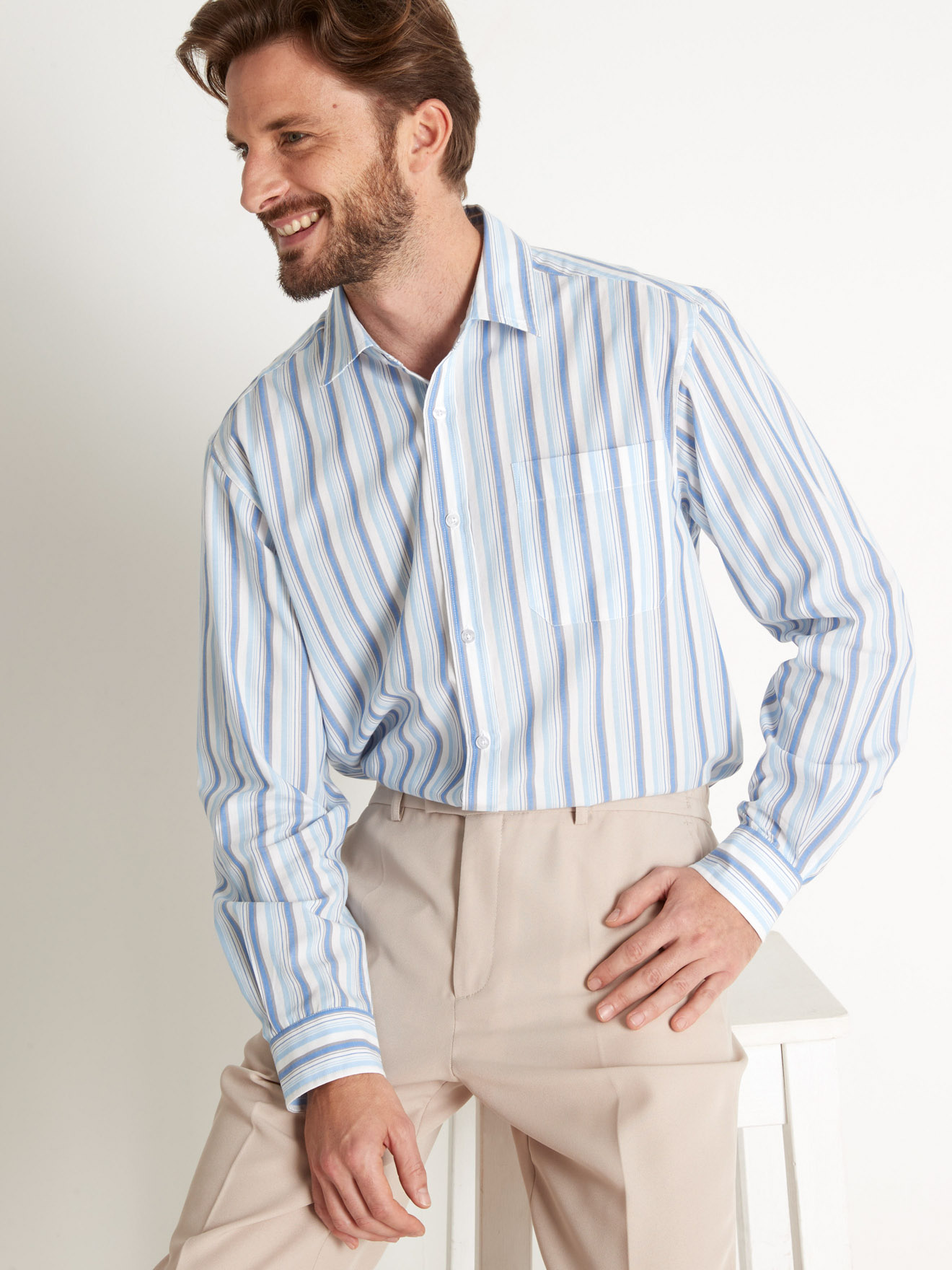 Chemise pur coton, manches longues