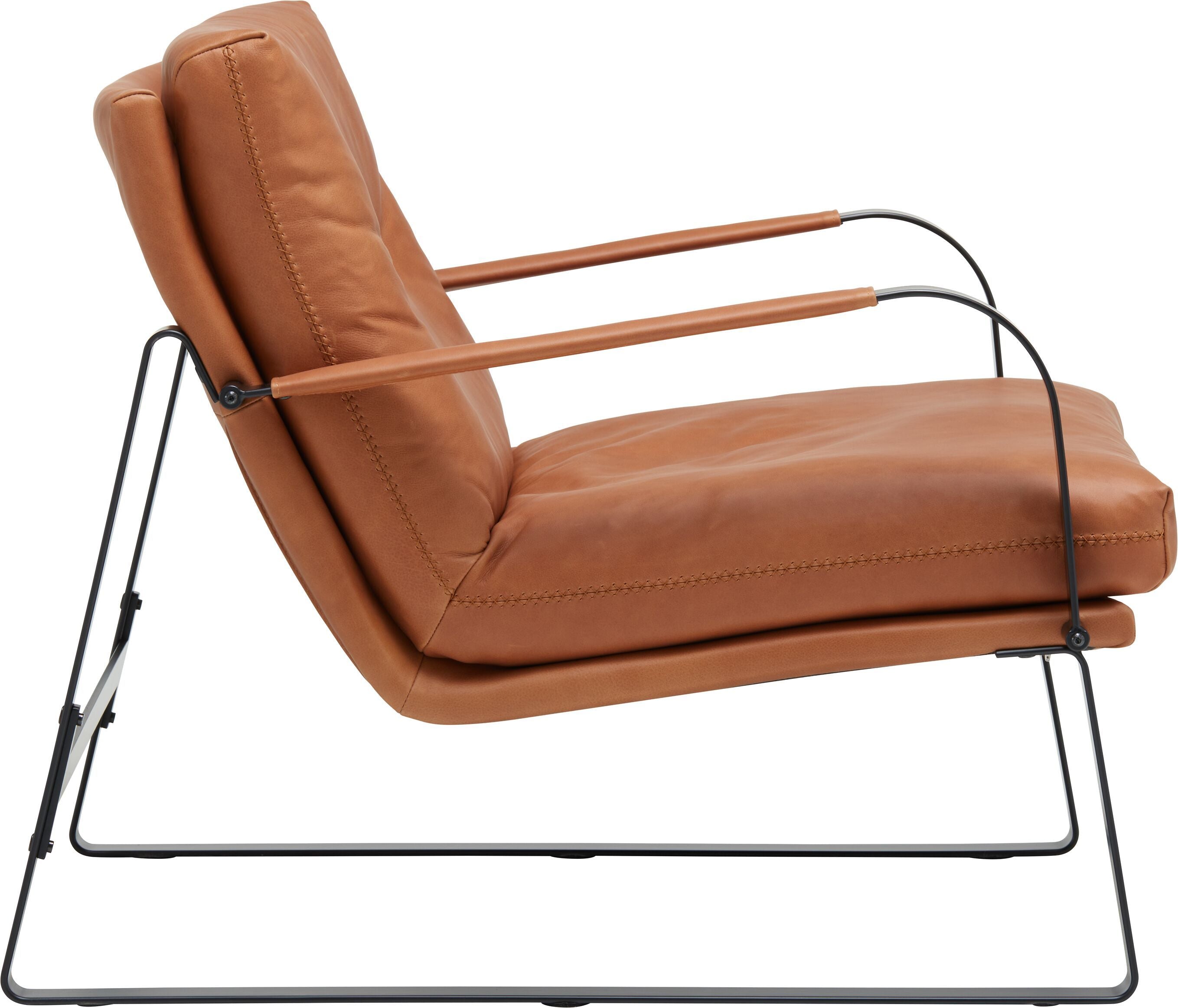 DAZIO Sessel - Cognac / B: 73.0 cm x T: 91.0 cm x H: 73.0 cm