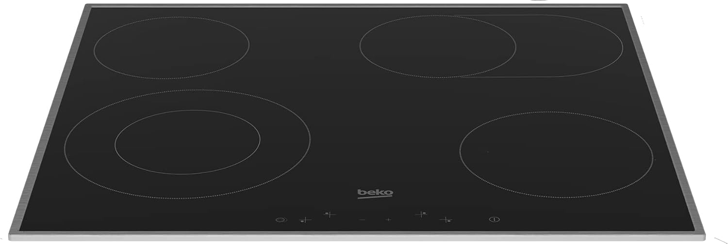 Beko BBSM12320X Einbau-Backofen-Set, zwei autarke Geräte: Glaskeramik-kochfeld mit 4 Kochzonen, Backofen mit 8 Heizarten, 72 l Garraum-Volumen, AeroPerfect, Sensortasten, Schwarz/Edelstahl
