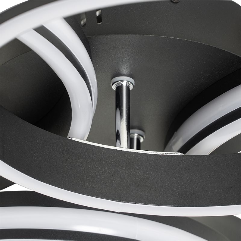 Plafondlamp zwart incl. LED 3-staps dimbaar 4-lichts - Navara