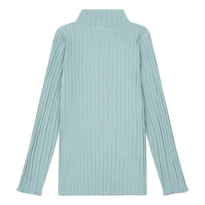 SMALLABLE BASICS Sous Pull Fille Côtelé Coton Bio | Vert Menthe