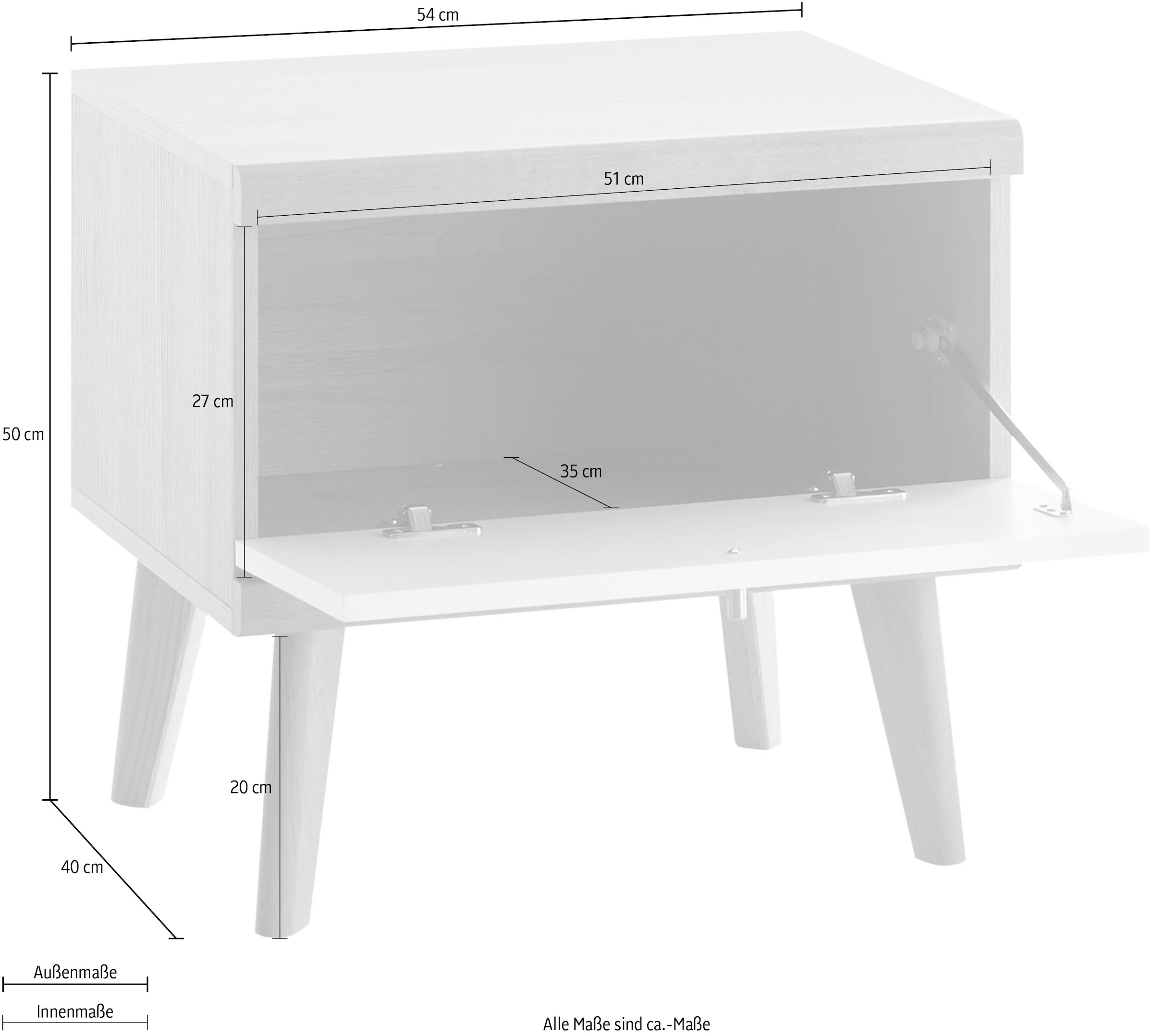 andas Nachtschrank »MERLE« in skandinavischem Design, aus FSC®-zertifiziertem Holzwerkstoff