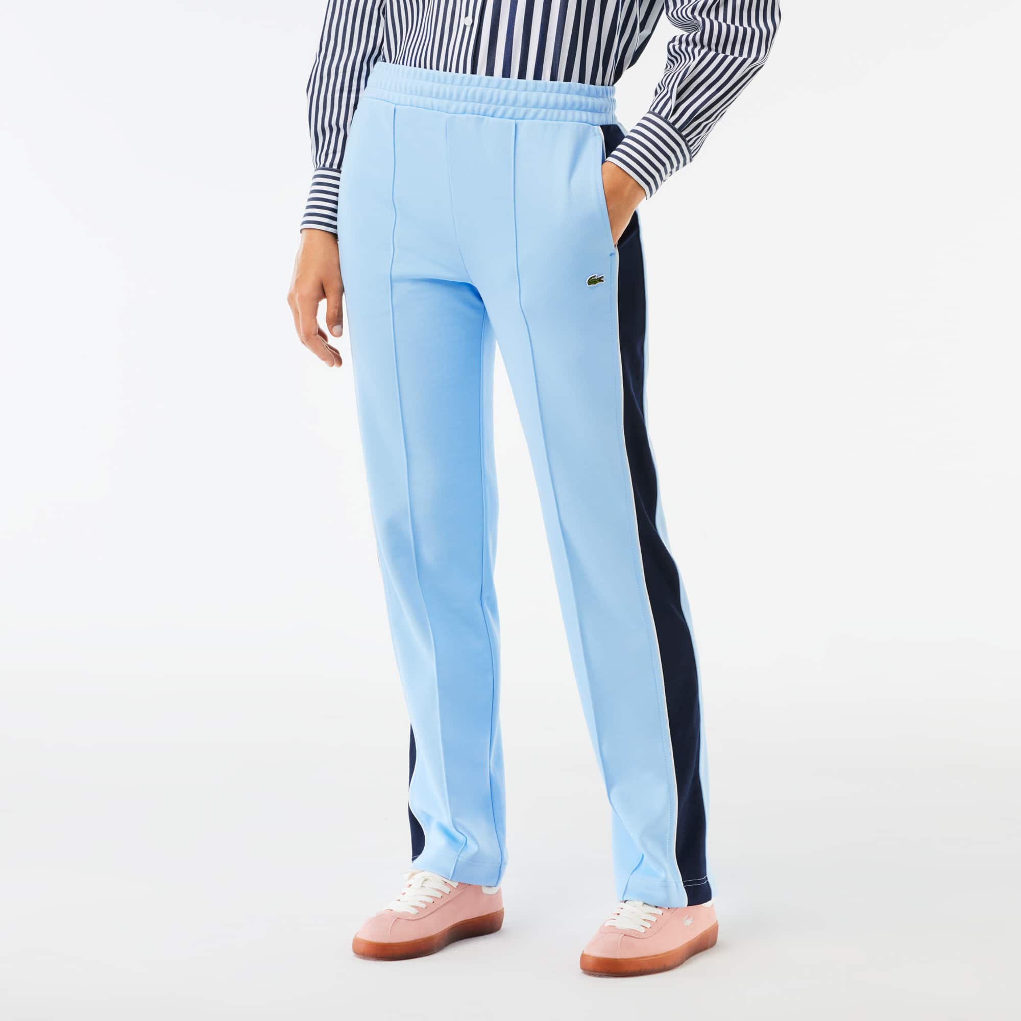 Pantalon de survêtement Paris color-block en interlock Pantalons de survêtement - Bleu - Lacoste - Femme